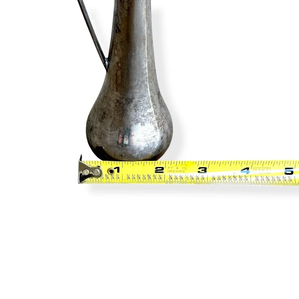 Vintage French Silver Plated Brass‎ Metal Single Bud Vase 7